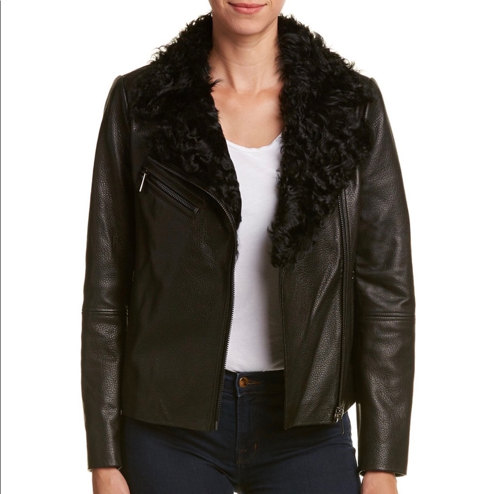 Host pick ✨ new black leather genuine moto jacket